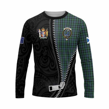 Arbuthnot Tartan Long Sleeve T-Shirt New Zealand Pattern Unique Zipper Stylized