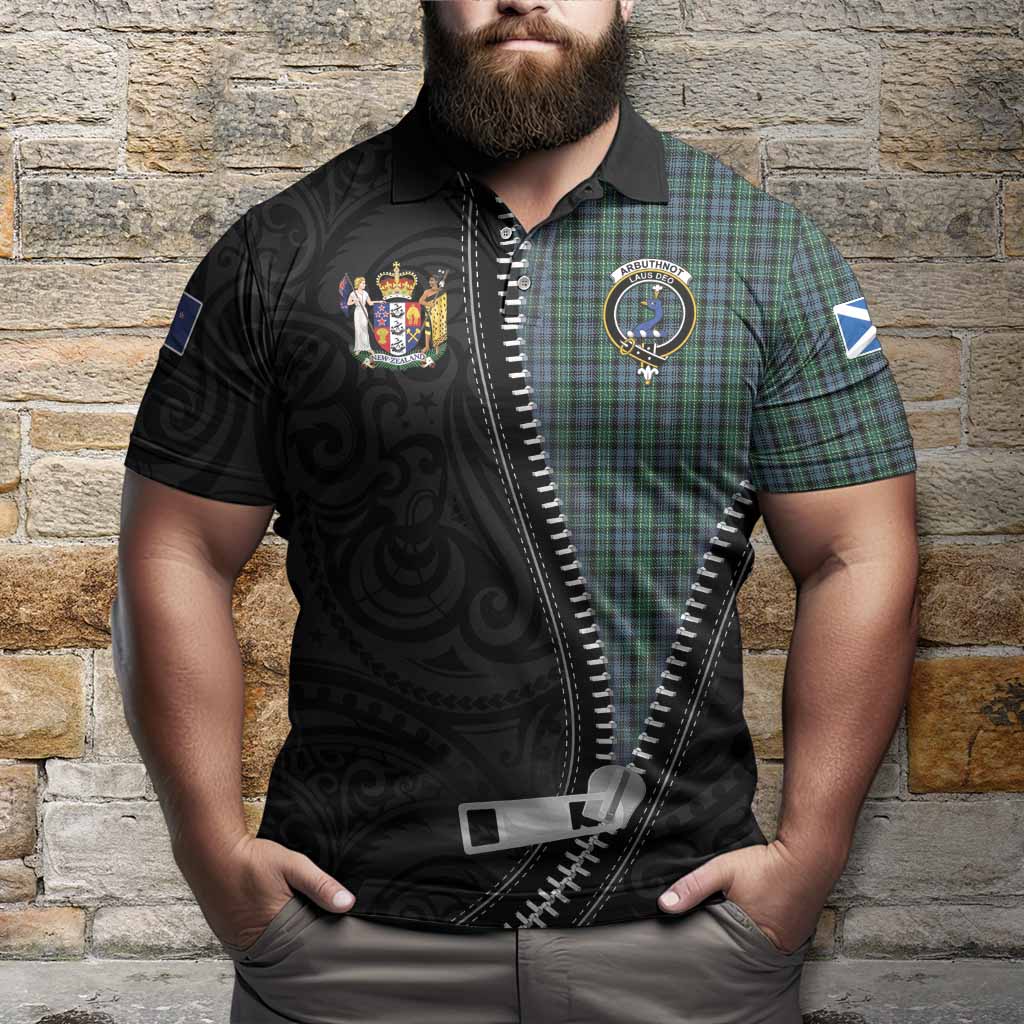 Arbuthnot Tartan Polo Shirt New Zealand Pattern Unique Zipper Stylized