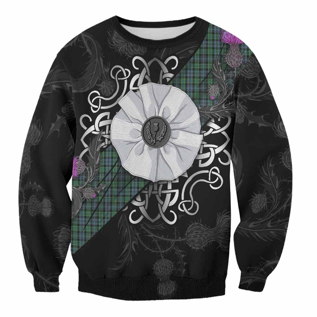 Arbuthnot Tartan Sweatshirt Jacobite White Rose Unisex - Tartan Vibes Clothing