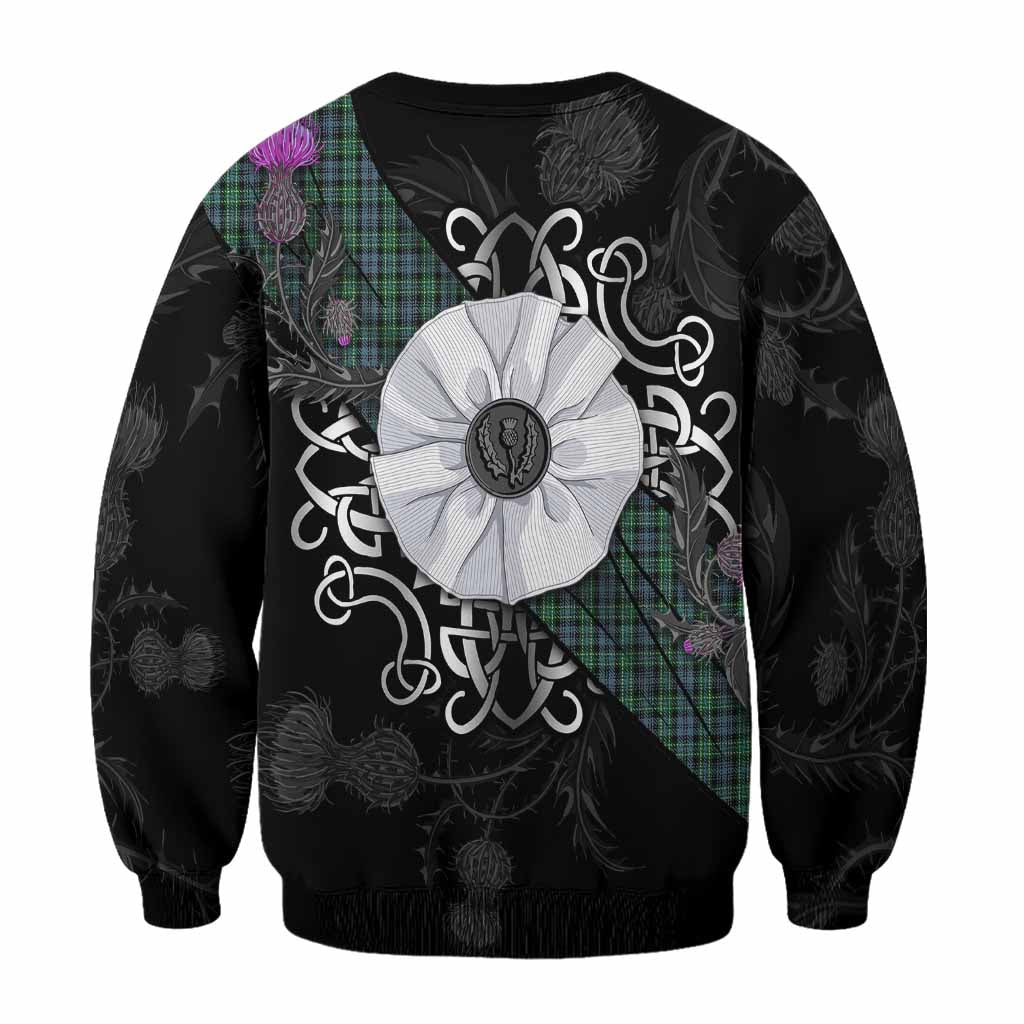 Arbuthnot Tartan Sweatshirt Jacobite White Rose - Tartan Vibes Clothing
