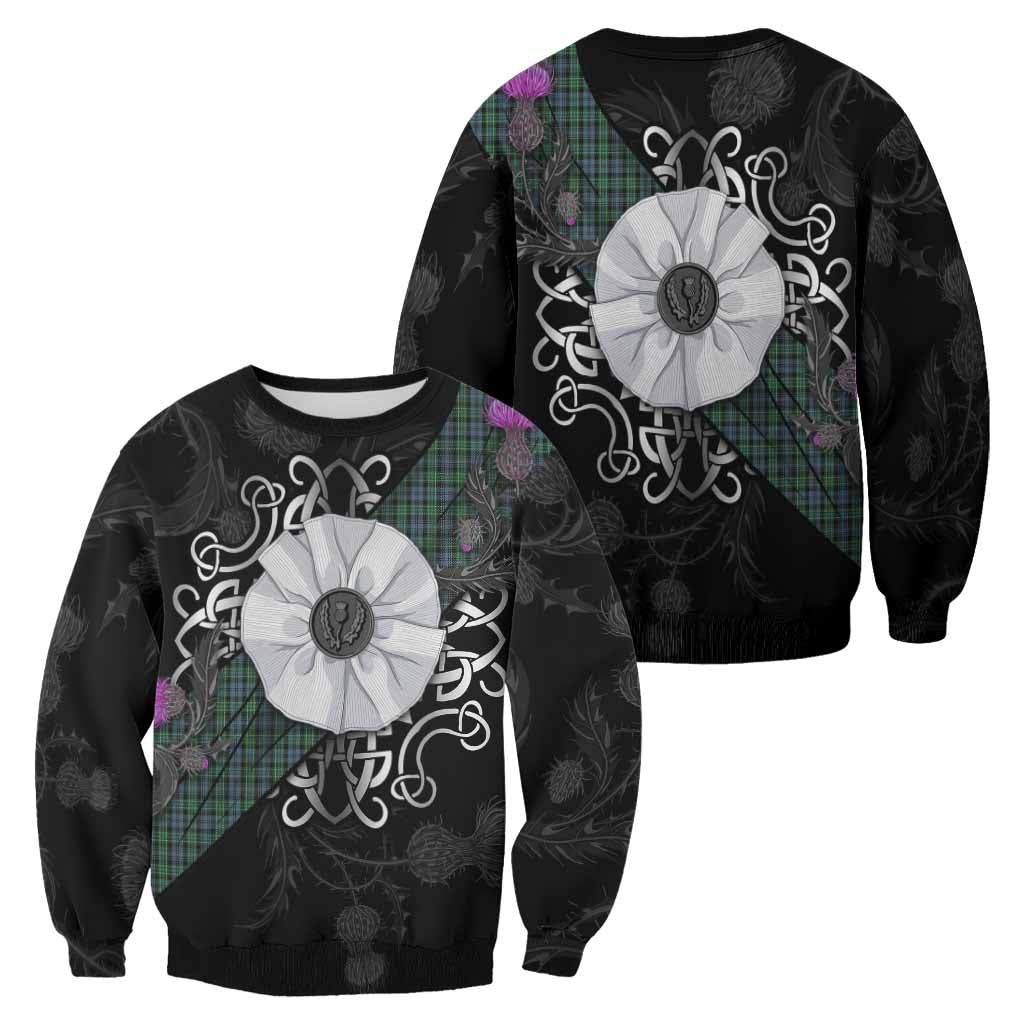 Arbuthnot Tartan Sweatshirt Jacobite White Rose - Tartan Vibes Clothing