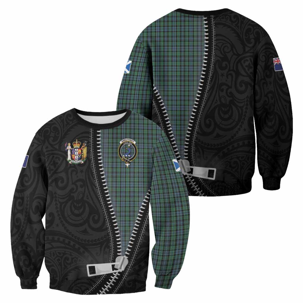 Arbuthnot Tartan Sweatshirt New Zealand Pattern Unique Zipper Stylized