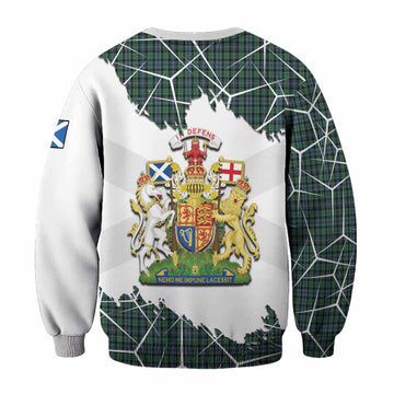 Arbuthnot Tartan Sweatshirt with Family Crest and Lion Rampant Grunge Style
