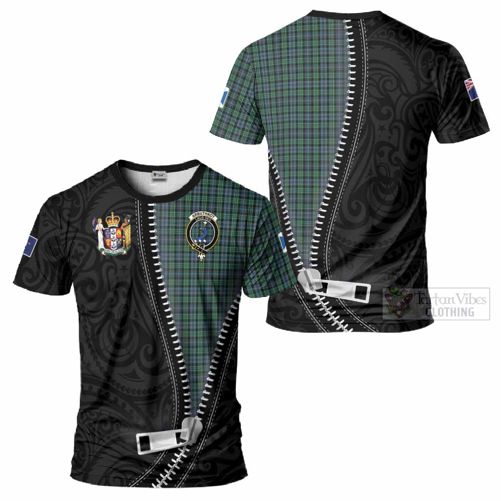 Arbuthnot Tartan T-Shirt New Zealand Pattern Unique Zipper Stylized