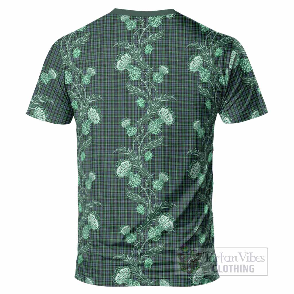 Arbuthnot Tartan T-Shirt Seamless Scottish Thistle Flowers