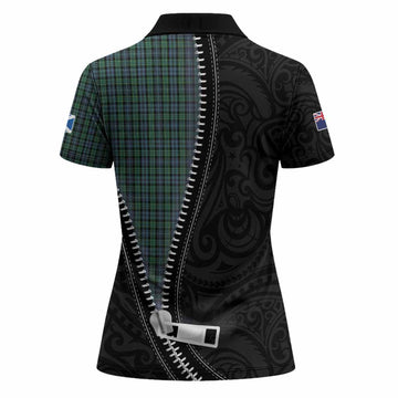Arbuthnot Tartan Women Polo Shirt New Zealand Pattern Unique Zipper Stylized