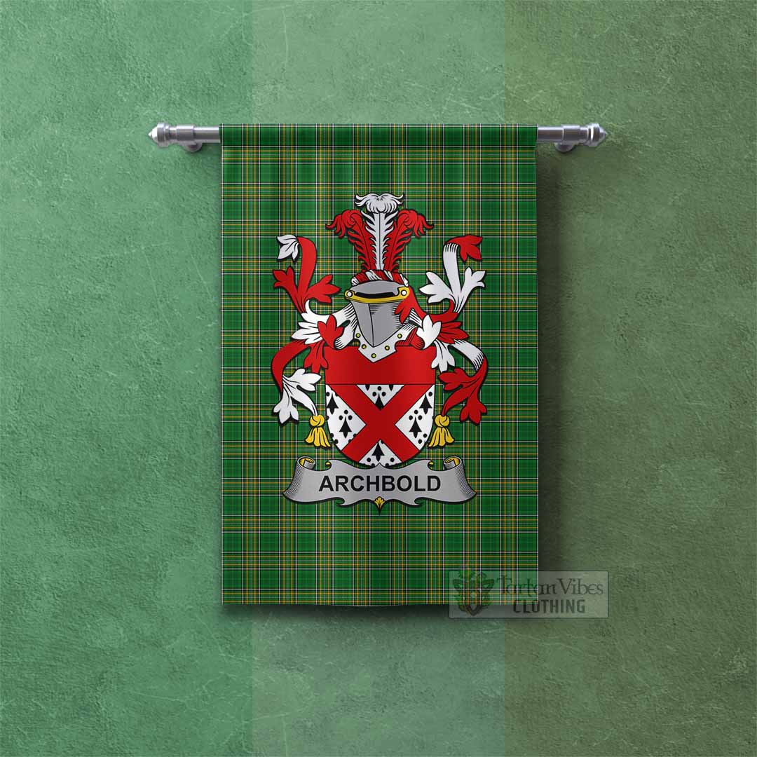 Archbold Irish Clan Tartan Gonfalon, Tartan Banner with Coat of Arms Rectangle - Tartan Vibes Clothing