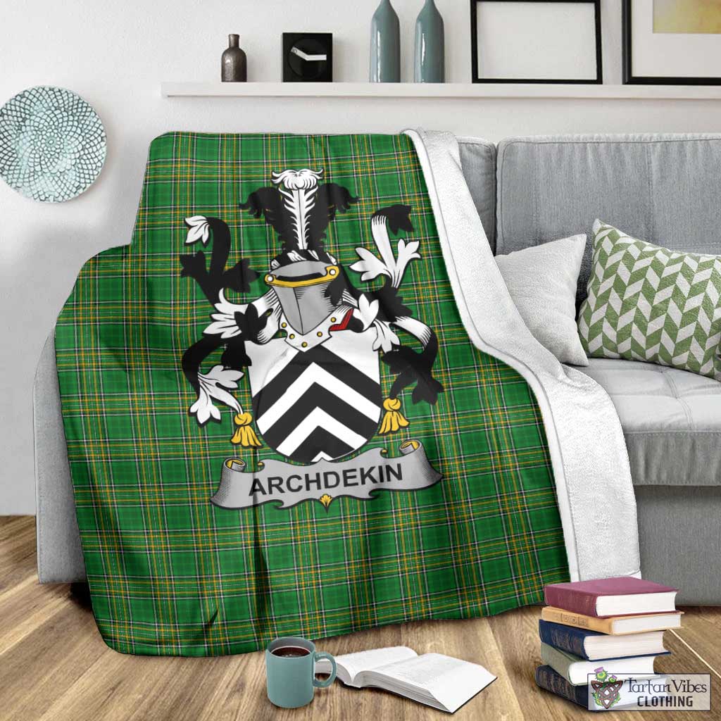 Archdekin Irish Clan Tartan Blanket with Coat of Arms - Tartan Vibes Clothing