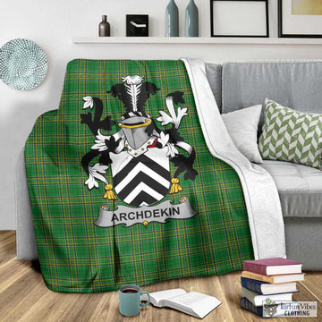 Archdekin Irish Clan Tartan Blanket with Coat of Arms - Tartan Vibes Clothing