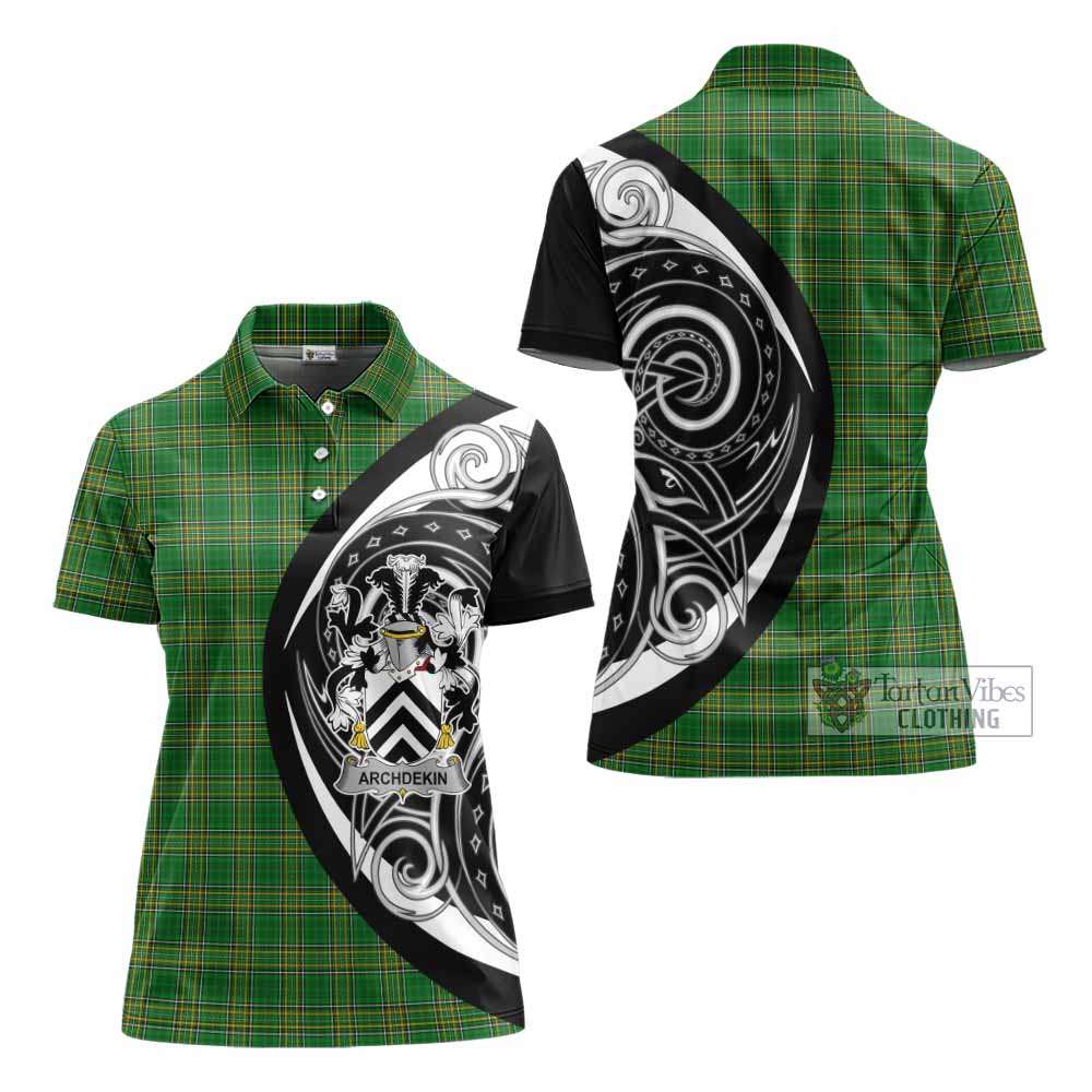 Tartan Vibes Clothing Archdekin Irish Clan Women's Polo Shirt Celtic Circle Style