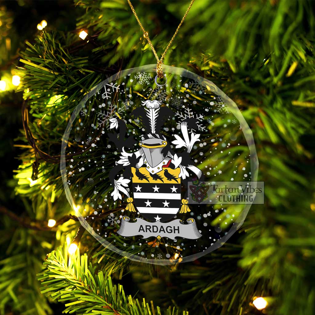 Ardagh Irish Clan Christmas Glass Ornament with Coat of Arms Transparent Glass Circle - 2D-tartanvibesclothing