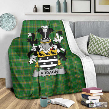 Tartan Vibes Clothing Ardagh Irish Clan Tartan Blanket with Coat of Arms