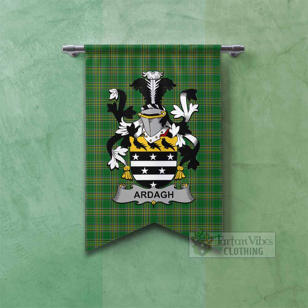 Ardagh Irish Clan Tartan Gonfalon, Tartan Banner with Coat of Arms Fishtail - Tartan Vibes Clothing