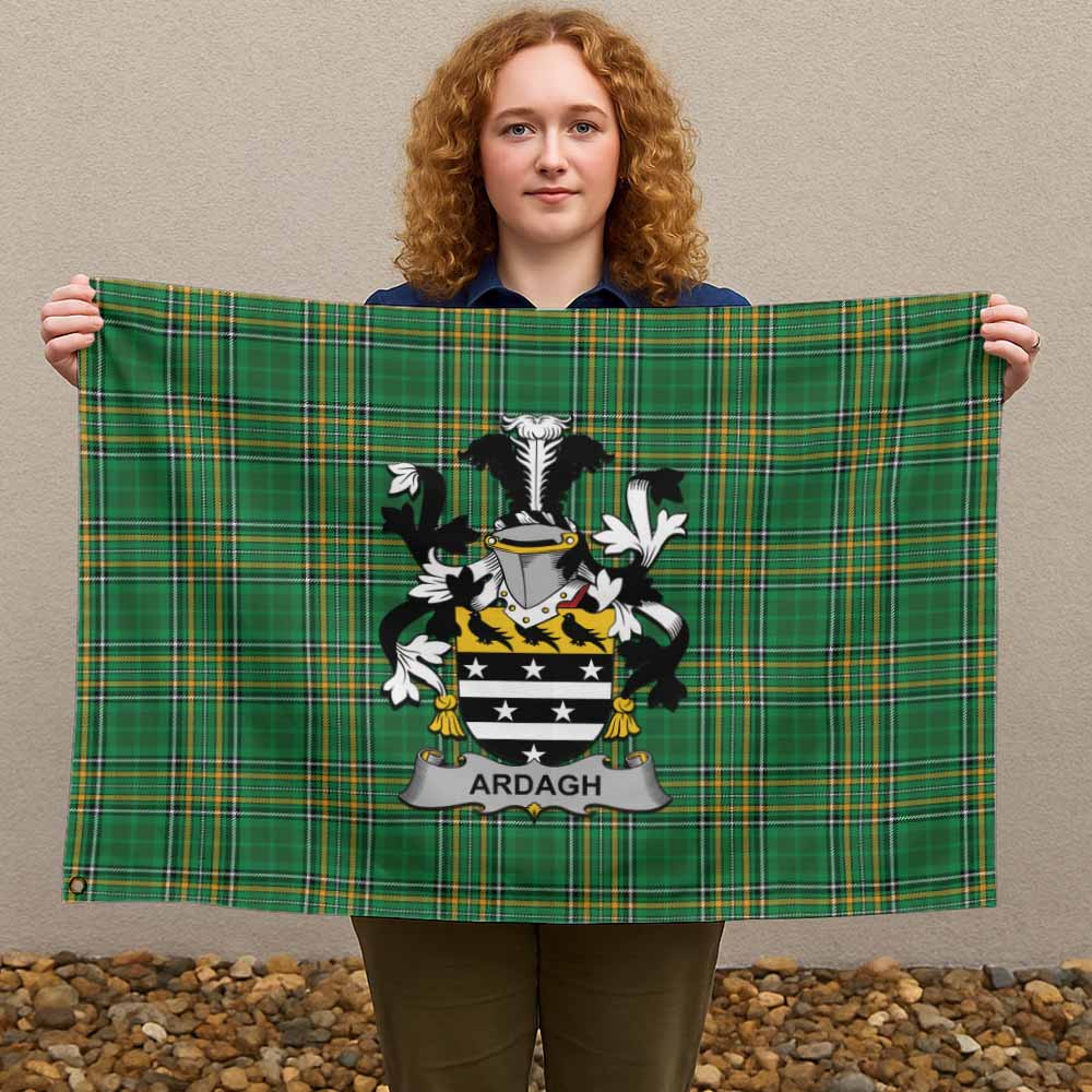 Tartan Vibes Clothing Ardagh Irish Clan Tartan House Flag with Coat of Arms