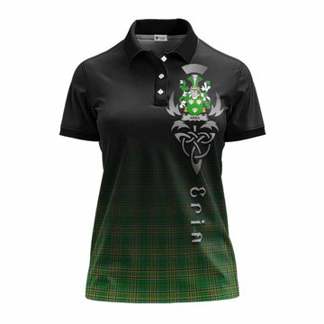 Aries Irish Clan Women's Polo Shirt with Coat of Arms Erin Go Bragh Celtic Inspired
