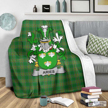 Aries Irish Clan Tartan Blanket with Coat of Arms