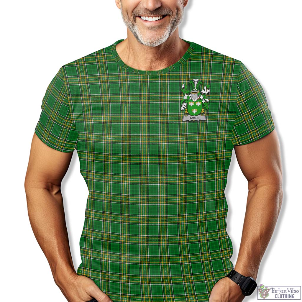 Tartan Vibes Clothing Aries Ireland Clan Tartan T-Shirt with Family Seal