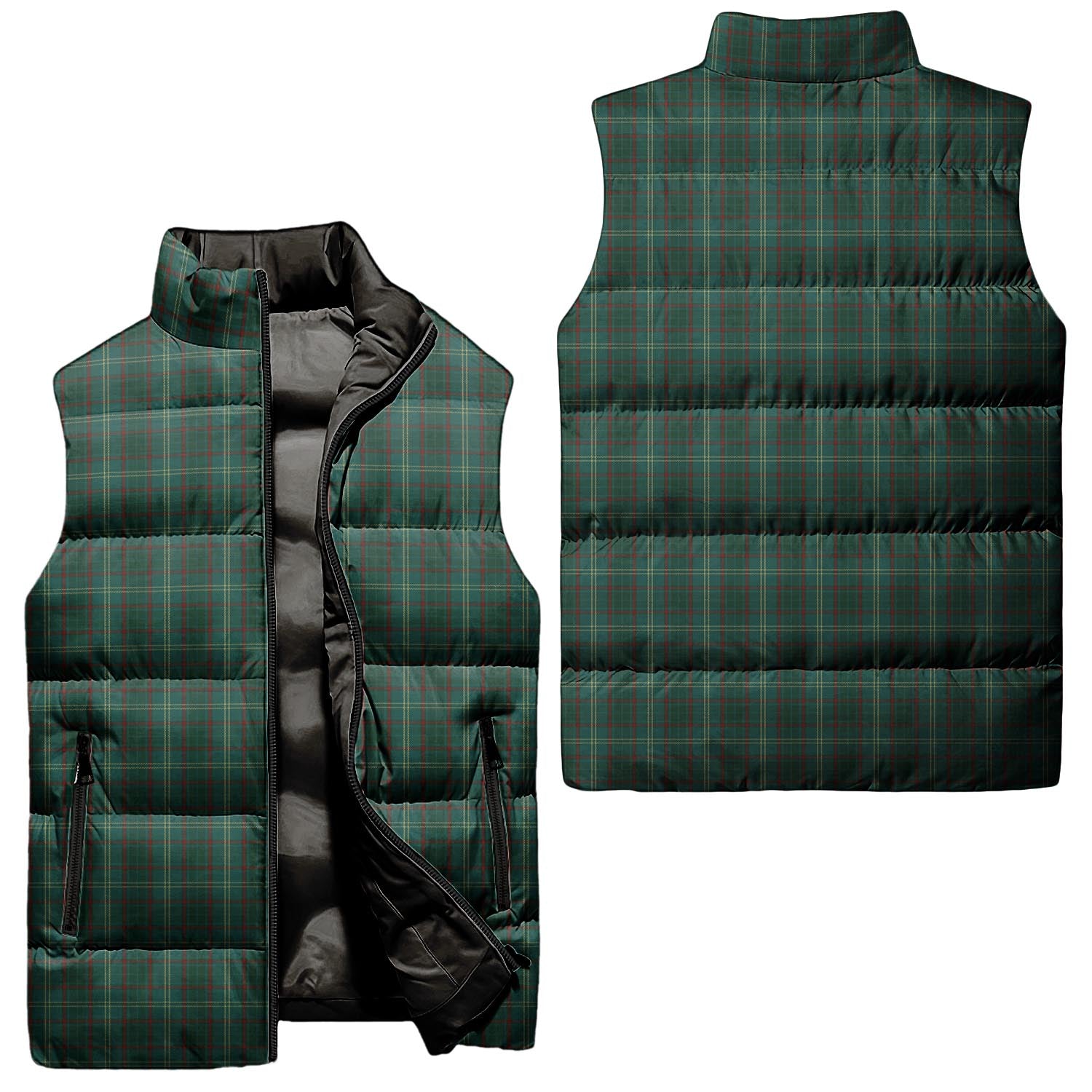 Armagh County Ireland Tartan Sleeveless Puffer Jacket Unisex - Tartanvibesclothing