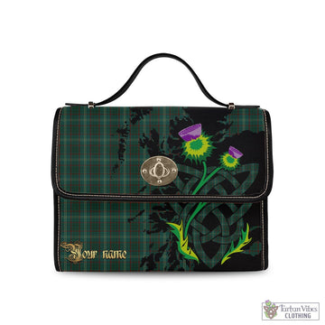 Armagh County Ireland Tartan Waterproof Canvas Bag with Scotland Map and Thistle Celtic Accents