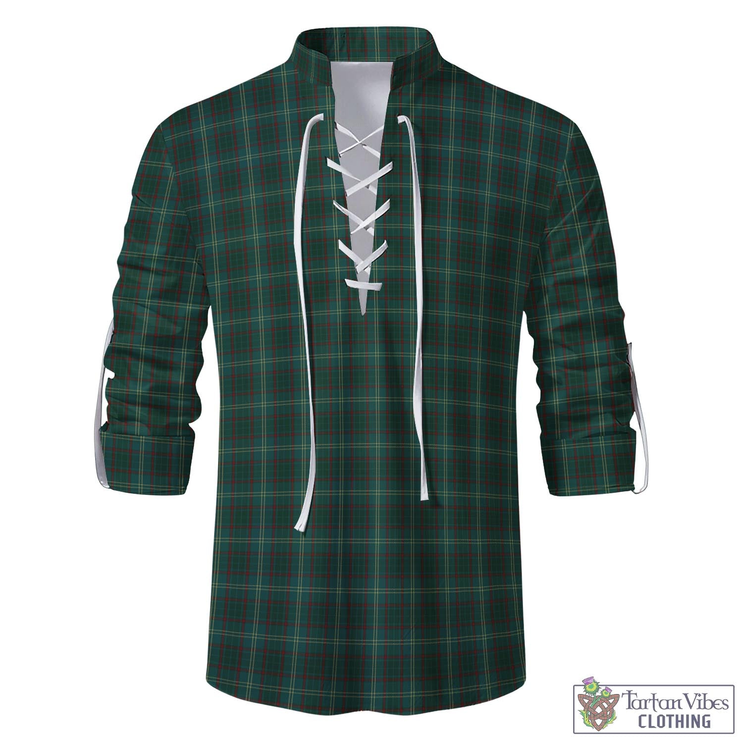Tartan Vibes Clothing Armagh County Ireland Tartan Men's Scottish Traditional Jacobite Ghillie Kilt Shirt