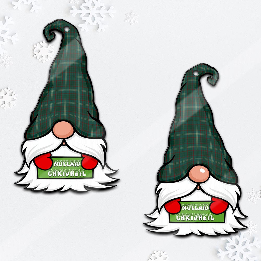 Armagh County Ireland Gnome Christmas Ornament with His Tartan Christmas Hat Mica Ornament - Tartanvibesclothing
