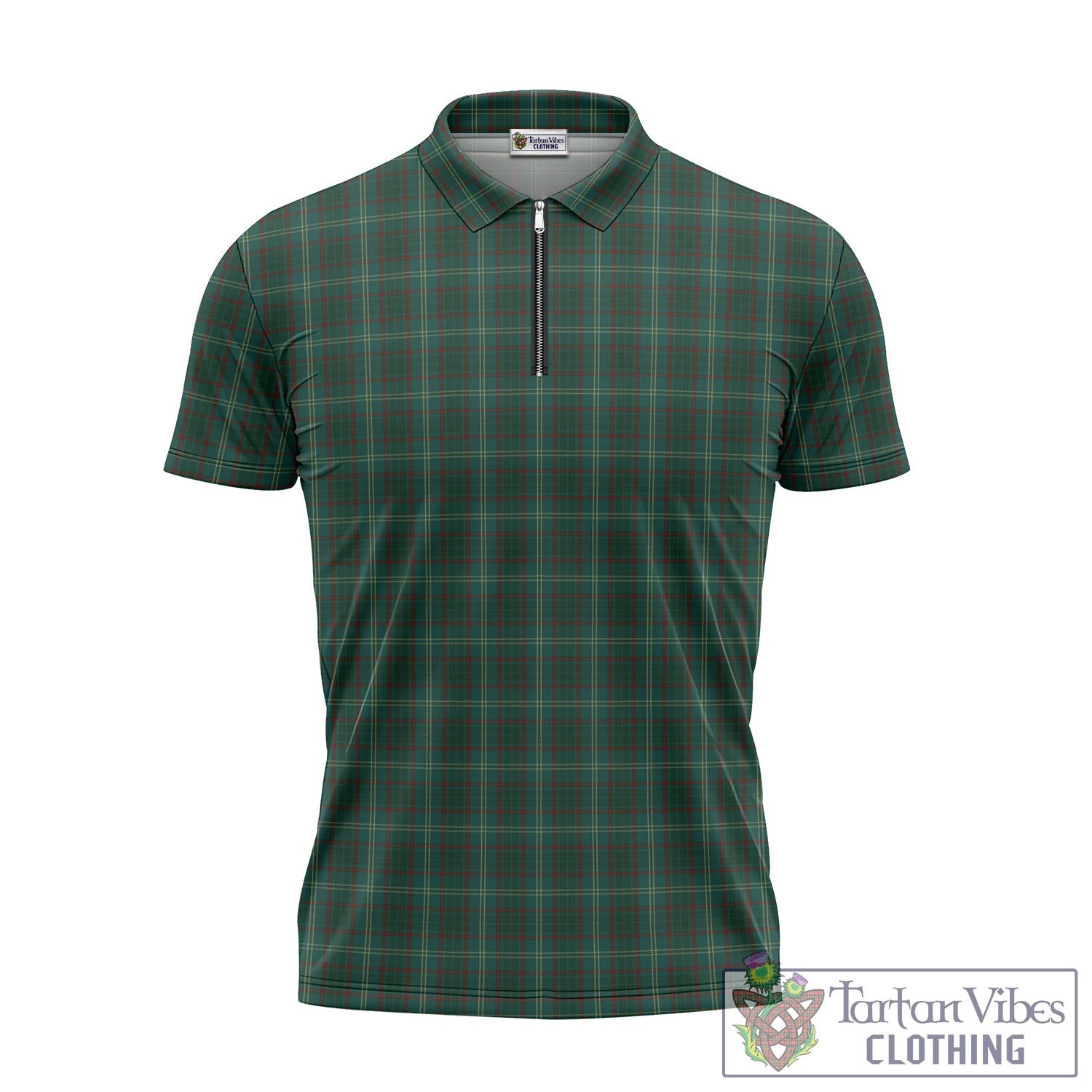 Armagh County Ireland Tartan Zipper Polo Shirt - Tartan Vibes Clothing