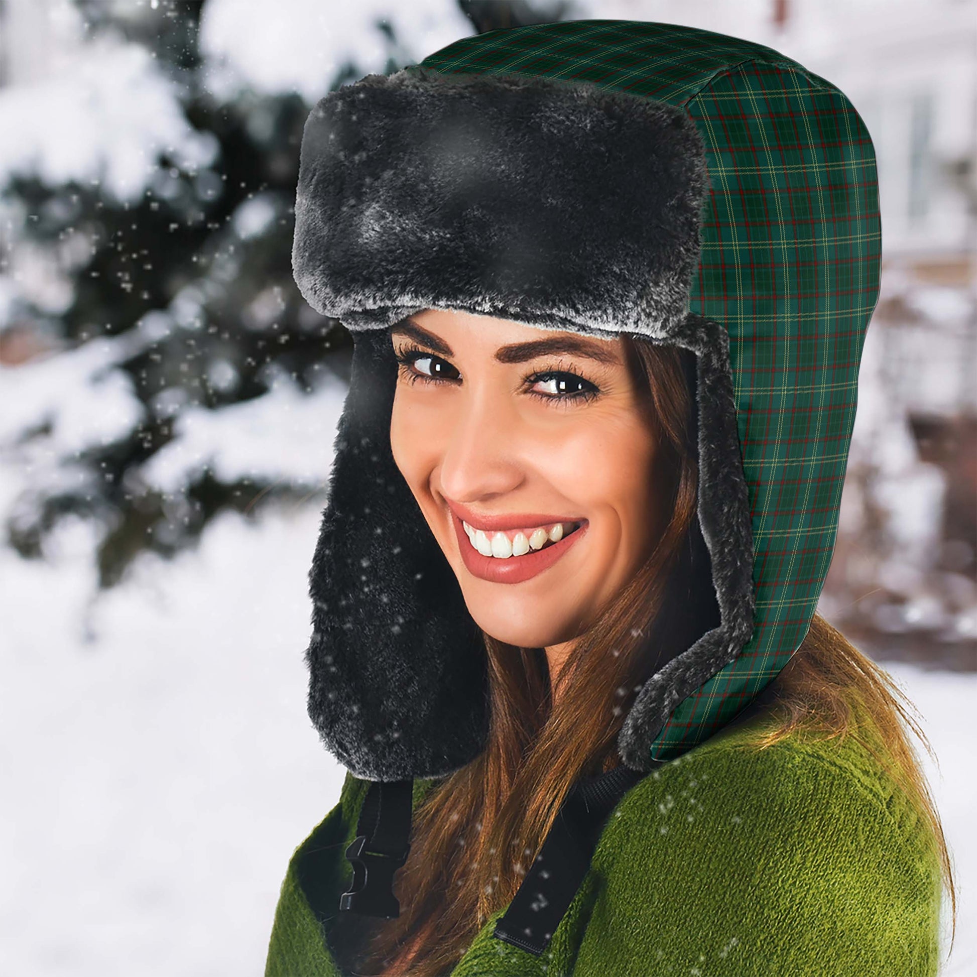 Armagh County Ireland Tartan Winter Trapper Hat - Tartanvibesclothing