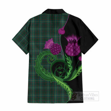 Armagh County Ireland Tartan Cotton Hawaiian Shirt Traditional Scottish Thistle