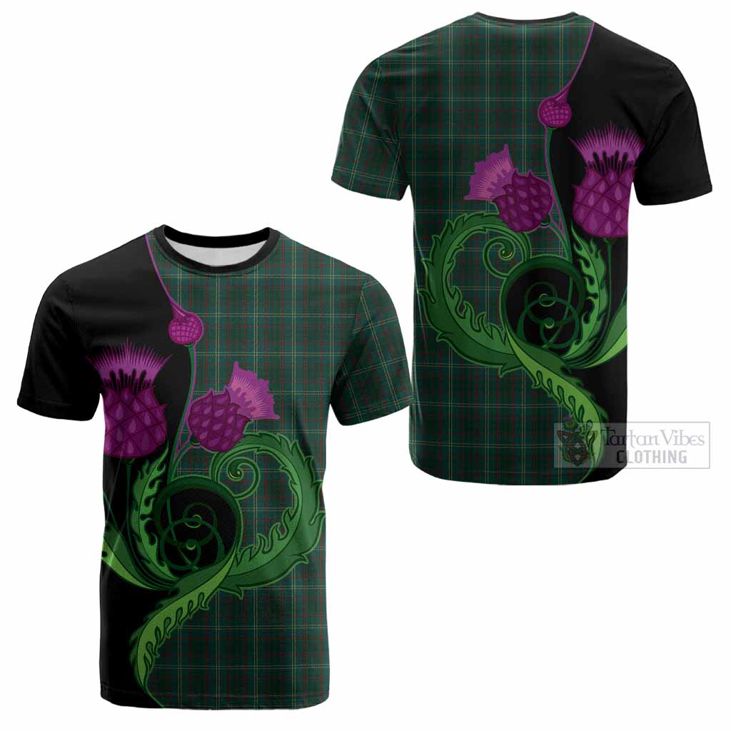 Armagh County Ireland Tartan Cotton T-shirt Traditional Scottish Thistle