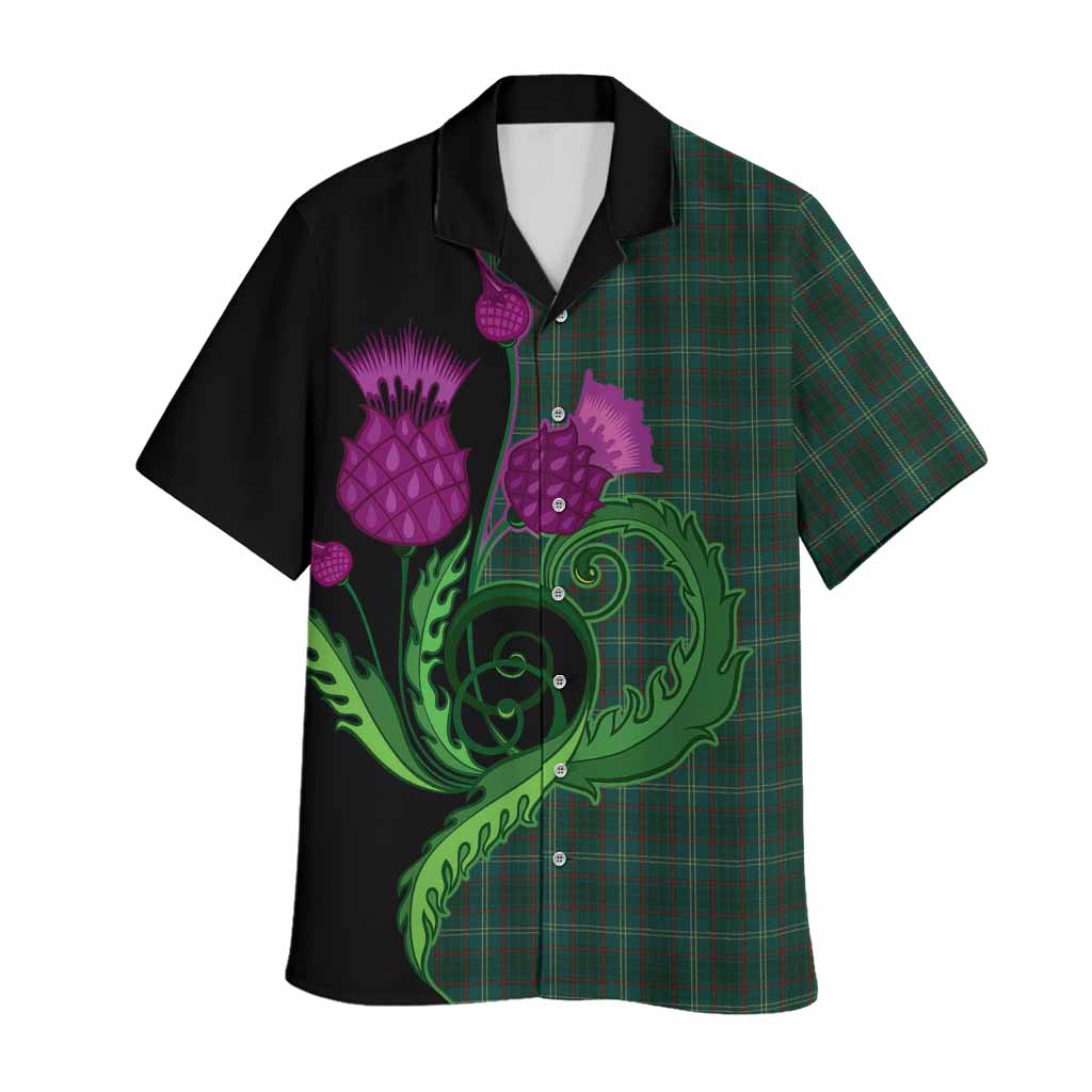 Armagh County Ireland Tartan Hawaiian Shirt Traditional Scottish Thistle