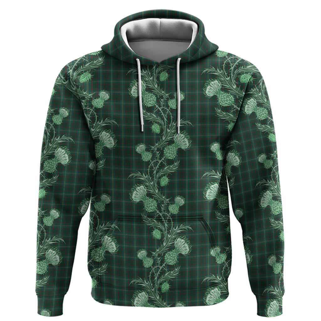 Armagh County Ireland Tartan Hoodie Seamless Scottish Thistle Flowers