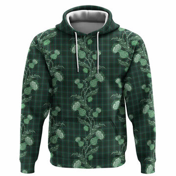 Armagh County Ireland Tartan Hoodie Seamless Scottish Thistle Flowers