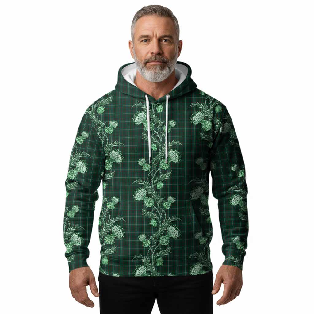 Armagh County Ireland Tartan Hoodie Seamless Scottish Thistle Flowers