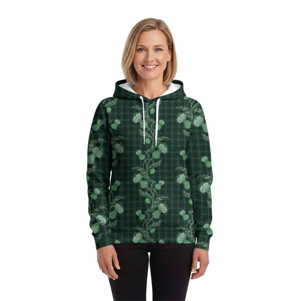 Armagh County Ireland Tartan Hoodie Seamless Scottish Thistle Flowers