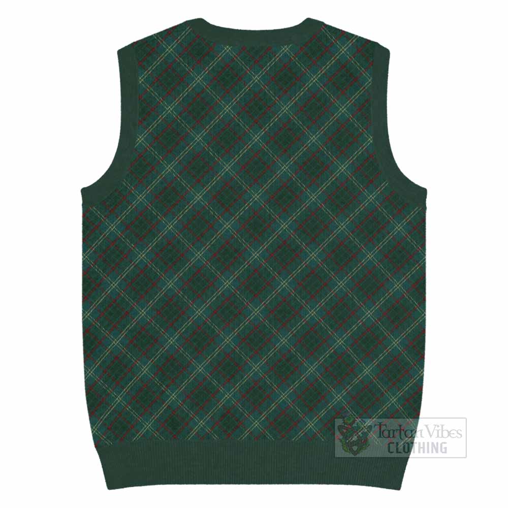 Armagh County Ireland Tartan  Knitted V-Neck Vest Cross Style