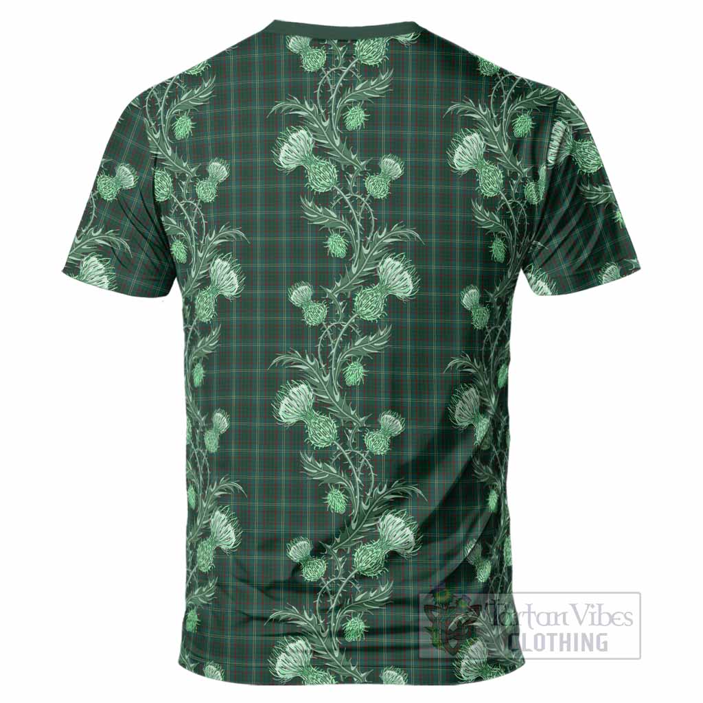 Armagh County Ireland Tartan T-Shirt Seamless Scottish Thistle Flowers