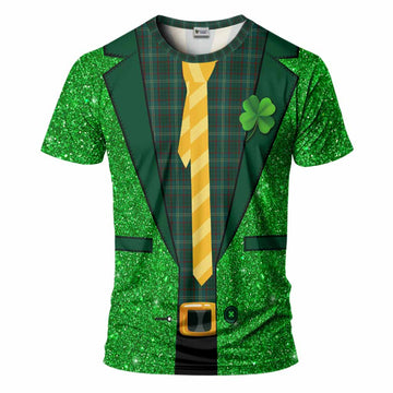 Armagh Irish Tartan - Faux Glitter Jacket T-Shirt Happy St Patty's Day