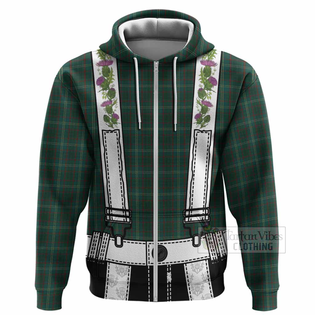 Armagh Tartan Lederhosen Costume Hoodie Scotland Thistle Floral