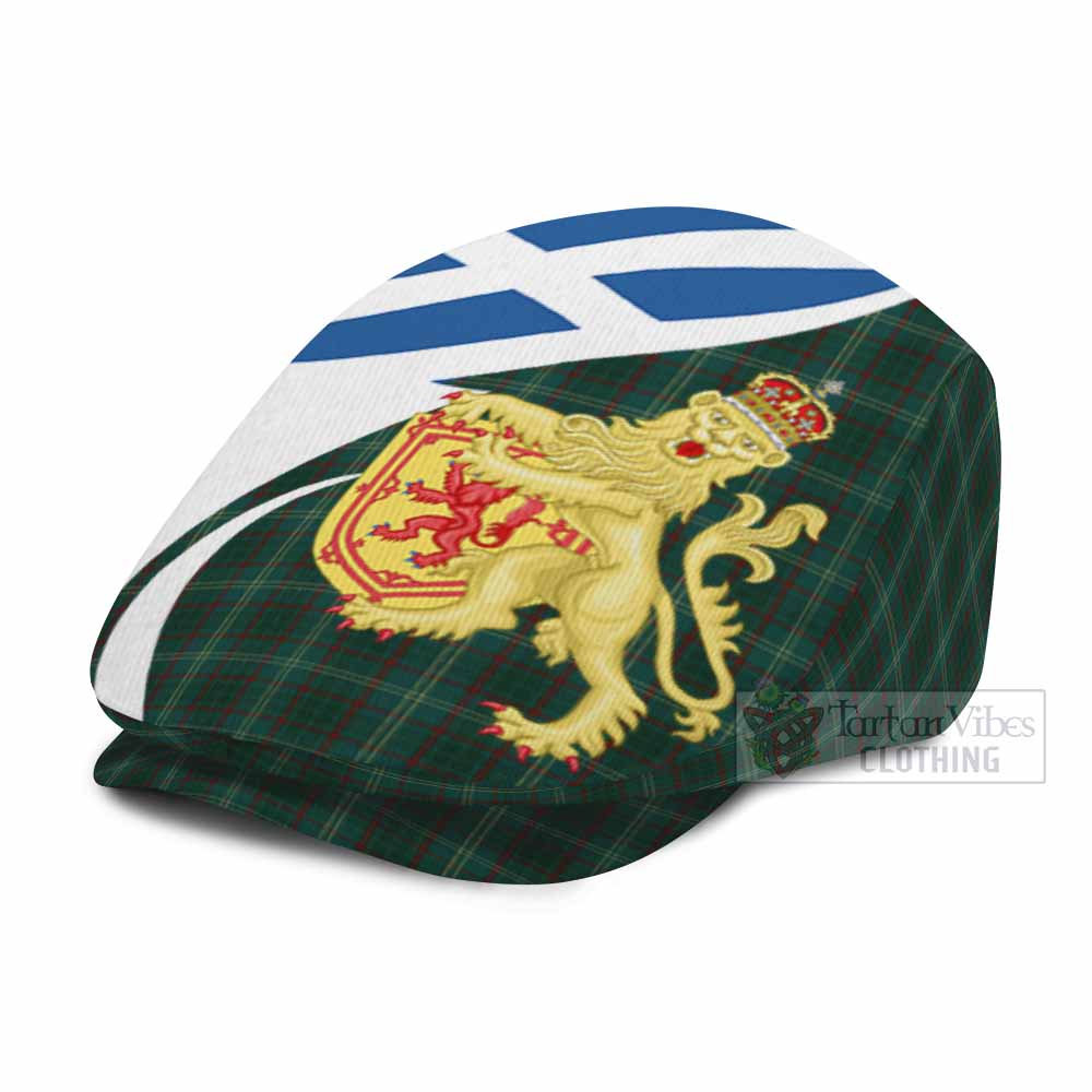 Armagh Tartan Lion Rampant Flat Cap, Jeff Cap Classic Scottish Style