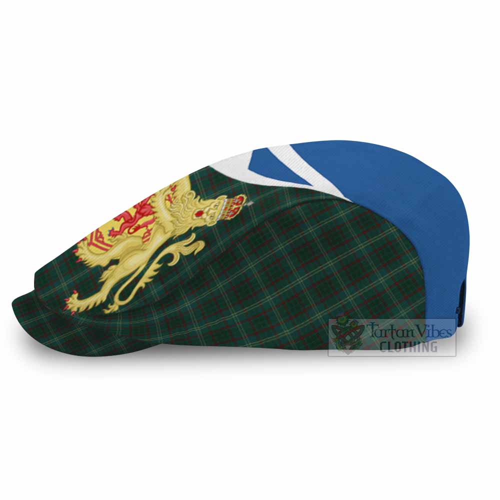 Armagh Tartan Lion Rampant Flat Cap, Jeff Cap Classic Scottish Style