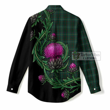 Armagh Tartan Women Casual Shirt Resilient Scottish Thistle