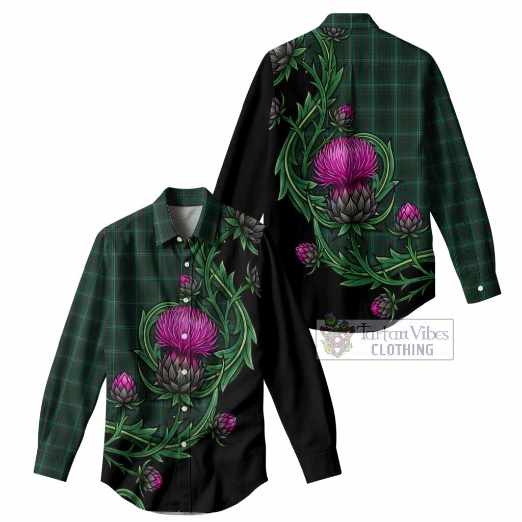 Armagh Tartan Women Casual Shirt Resilient Scottish Thistle