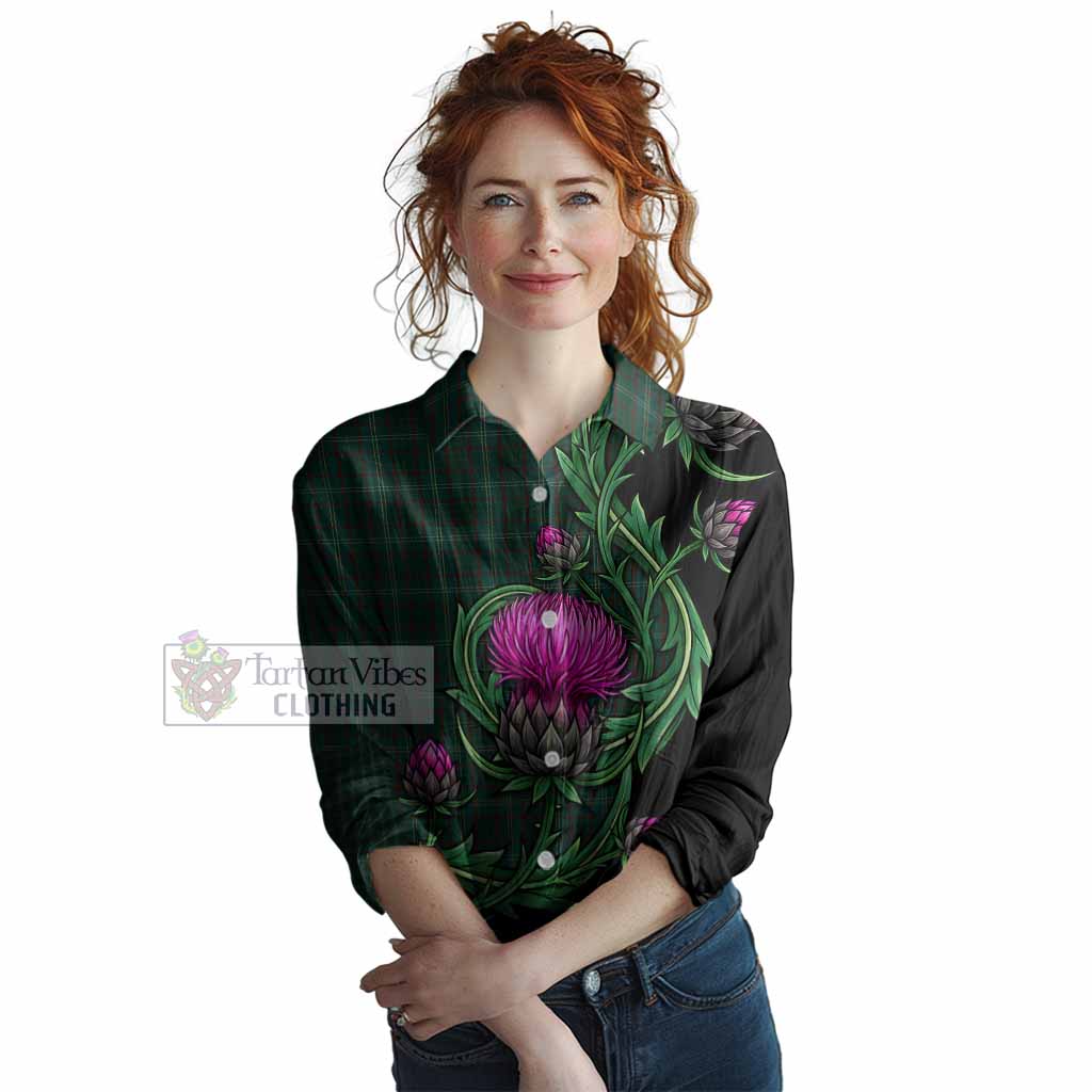 Armagh Tartan Women Casual Shirt Resilient Scottish Thistle