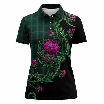 Armagh Tartan Women Polo Shirt Resilient Scottish Thistle