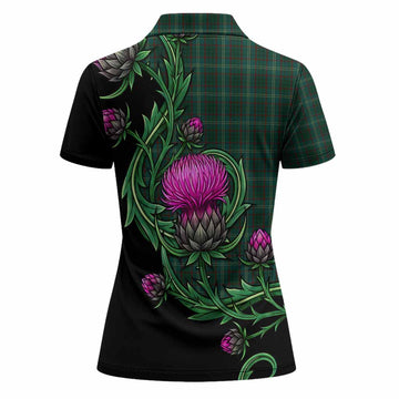 Armagh Tartan Women Polo Shirt Resilient Scottish Thistle