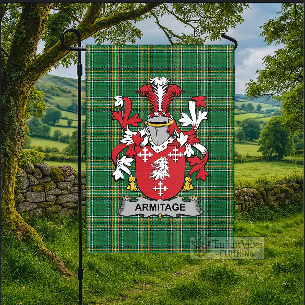 Armitage Irish Clan Tartan Flag with Coat of Arms