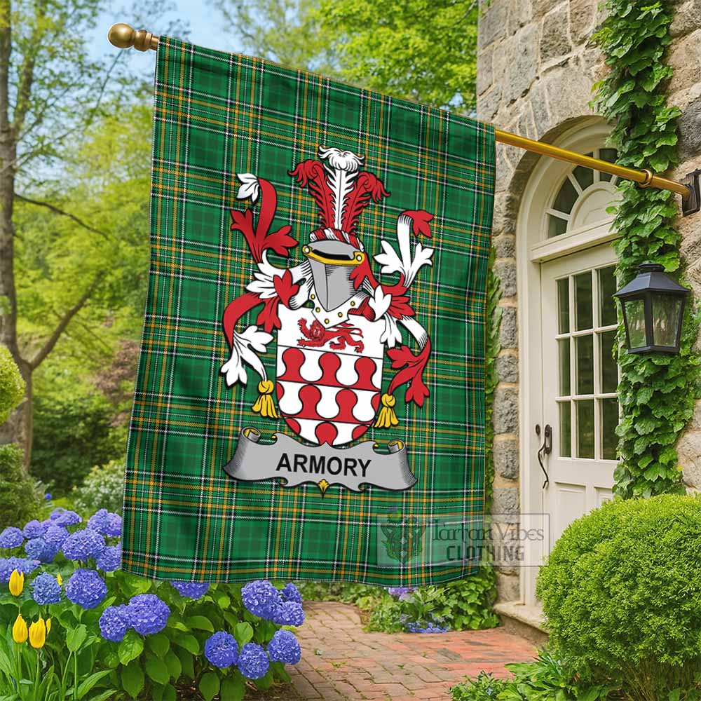 Armory Irish Clan Tartan Flag with Coat of Arms