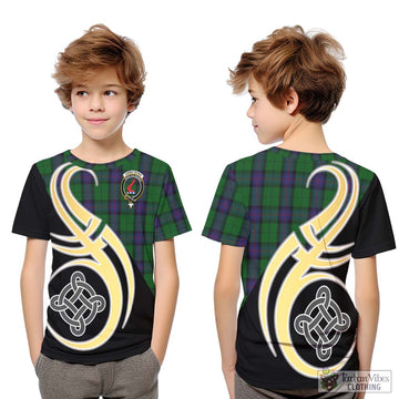 Armstrong Tartan Kid T-Shirt with Family Crest and Celtic Symbol Style Youth XL Size14 - Tartan Vibes Clothing