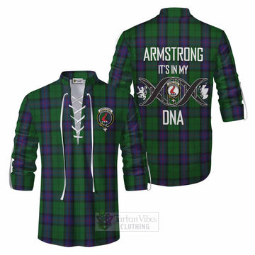 Tartan Vibes Clothing Armstrong Tartan Ghillie Kilt Shirt with Family Crest DNA In Me Style
