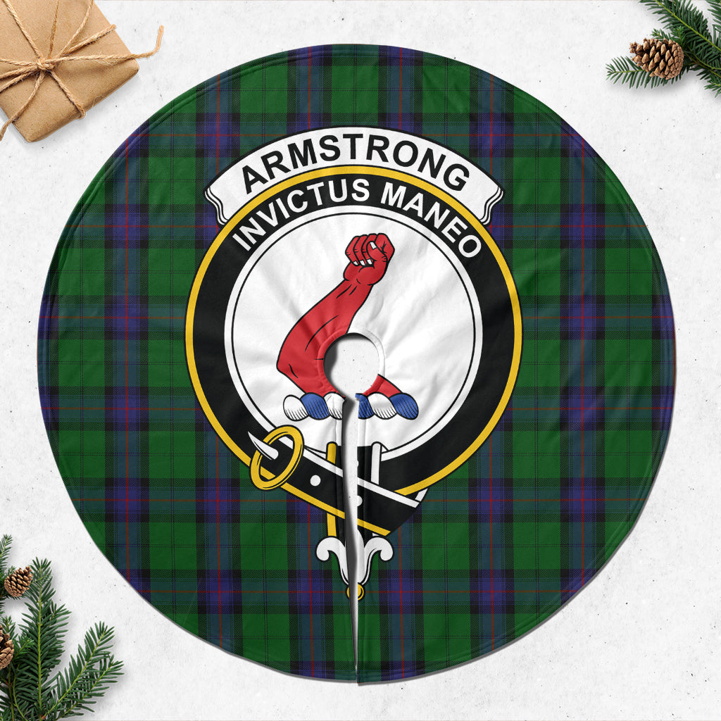 Armstrong Tartan Christmas Tree Skirt with Family Crest - Tartanvibesclothing